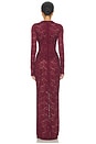 view 3 of 3 VESTIDO LARGO SABA in Oxblood