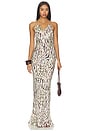 view 3 of 4 Samreen Gown in Brown & Ivory Zebra