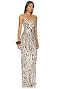 view 4 of 4 Samreen Gown in Brown & Ivory Zebra