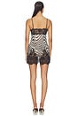 view 3 of 3 The Kaycee Mini Dress in Black & Ivory Zebra