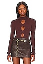 view 1 of 5 Cyra Cut Out Sweater in Chocolate