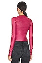 view 3 of 5 Selma Metallic Coated Cut Out Sweater in Magenta