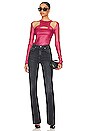 view 4 of 5 Selma Metallic Coated Cut Out Sweater in Magenta
