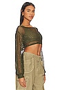 view 2 of 5 Lex Sequin Cropped Sweater in Army Green