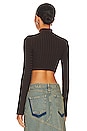 view 3 of 4 Dylan Wide Rib Cropped Sweater in Dark Brown