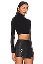view 2 of 4 Cara Cropped Knit Mock Neck in Black