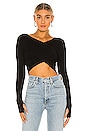 view 1 of 4 Wrap Ribbed Crop in Black