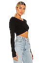 view 2 of 4 Wrap Ribbed Crop in Black
