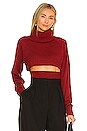 view 1 of 4 Winston Cropped Turtleneck Sweater in Deep Red