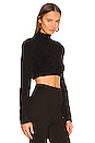 view 2 of 4 Tory Strong Shoulder Cropped Sweater in Black