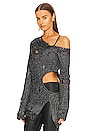 view 3 of 5 Mundaka Distressed Oversized Sweater in Black Metallic
