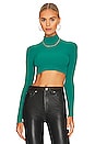 view 1 of 4 Cara Cropped Knit Mock Neck in Teal