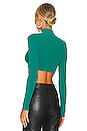 view 3 of 4 Cara Cropped Knit Mock Neck in Teal