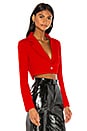 view 3 of 5 Sabina Cropped Blazer in Red