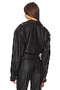 view 3 of 4 Oversized Leather Motorcycle Jacket in Black