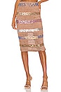 view 1 of 5 Mosaic Midi Skirt in Nude