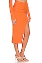 view 2 of 4 Nicolina Cross Over Asymmetrical Skirt in Tangerine