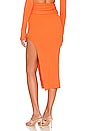 view 3 of 4 Nicolina Cross Over Asymmetrical Skirt in Tangerine