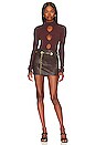 view 4 of 4 Zan Leather Mini Skirt in Brown