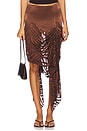 view 1 of 6 The Amren Midi Skirt in Brown Burnout
