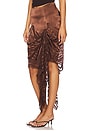 view 3 of 6 The Amren Midi Skirt in Brown Burnout