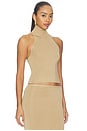 view 2 of 4 Nyla Mock Neck Tank in Gold Metallic