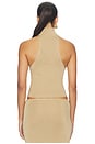 view 3 of 4 Nyla Mock Neck Tank in Gold Metallic