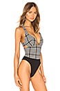 view 3 of 5 x Naven Silvia Bodysuit in Black White Plaid