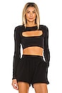 view 1 of 4 Cropped Long Sleeve Top in Black