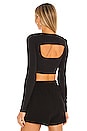 view 3 of 4 Cropped Long Sleeve Top in Black