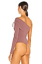 view 4 of 5 One Shoulder Drawstring Bodysuit in Mauve