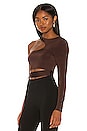 view 3 of 5 Lotte Cutout Top in Chocolate Brown