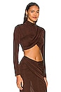 view 2 of 4 Emerson Crop Top in Chocolate Brown