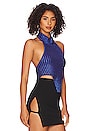 view 2 of 5 Corrine Coated Knit Halter in Deep Violet Blue