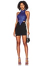 view 4 of 5 Corrine Coated Knit Halter in Deep Violet Blue