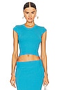 view 1 of 4 Jaclyn Mixed Rib Top in Azure Blue