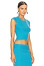 view 2 of 4 Jaclyn Mixed Rib Top in Azure Blue