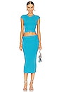view 4 of 4 Jaclyn Mixed Rib Top in Azure Blue