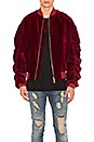 view 1 of 5 BLOUSON BOMBER EN VELOURS in Bordeaux