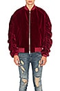 view 2 of 5 BLOUSON BOMBER EN VELOURS in Bordeaux