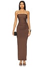 view 1 of 3 The Evelyn Dress in Chocolate Brown