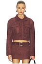 view 1 of 4 The Vince Faux Suede Jacket in Plum