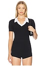 view 1 of 4 The Kirby Polo Top in Black & White