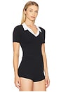 view 2 of 4 The Kirby Polo Top in Black & White