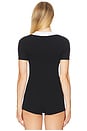 view 3 of 4 The Kirby Polo Top in Black & White