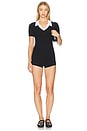 view 4 of 4 The Kirby Polo Top in Black & White