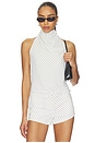 view 1 of 5 The Mya Spot Top in White & Black