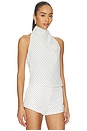 view 2 of 5 The Mya Spot Top in White & Black