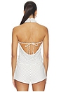 view 3 of 5 The Mya Spot Top in White & Black