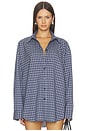 view 2 of 6 CHEMISE THE PAX CHECK in Navy & White